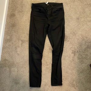 TOPSHOP ‘Leigh’ Mid Rise Skinny Jeans (Black)
